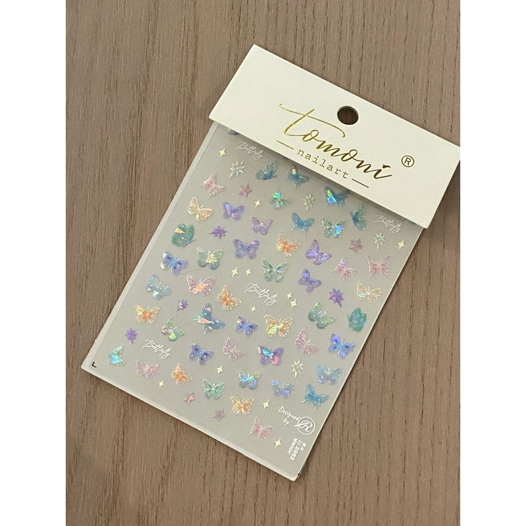 Miếng Dán Móng Nail Sticker Mini Trang Trí Móng Tay Bươm Bướm Hologram Butterfly 2D Phẳng