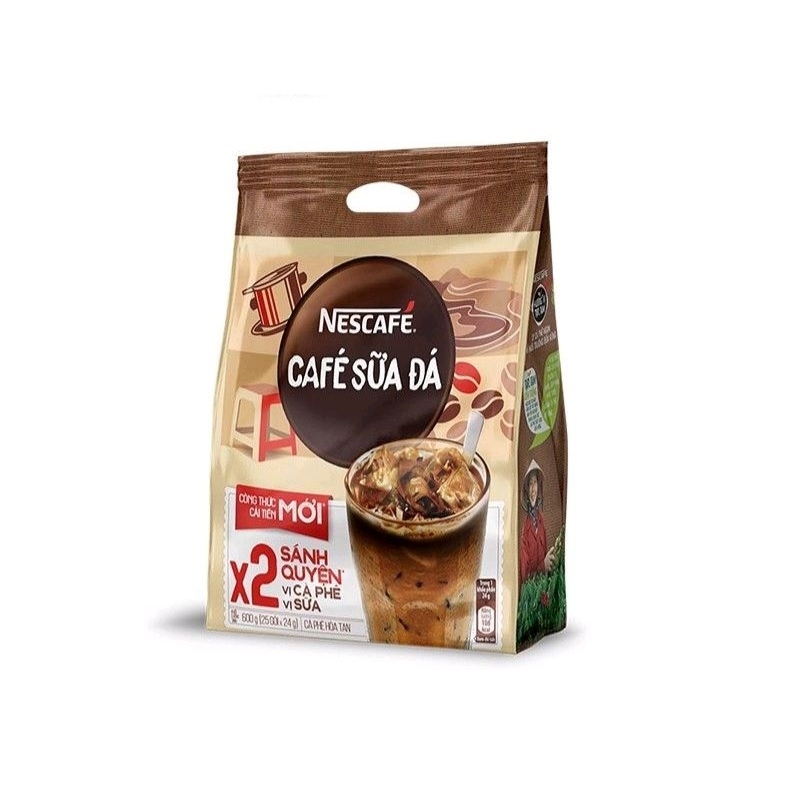 Cà phê sữa NESCAFE Cà phê sữa đá (Bịch 25 gói x 24g)