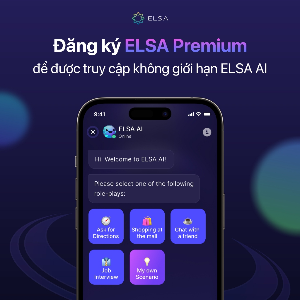 Trọn bộ ELSA Premium bao gồm ELSA Pro, ELSA AI và Speech Analyzer - 3 tháng