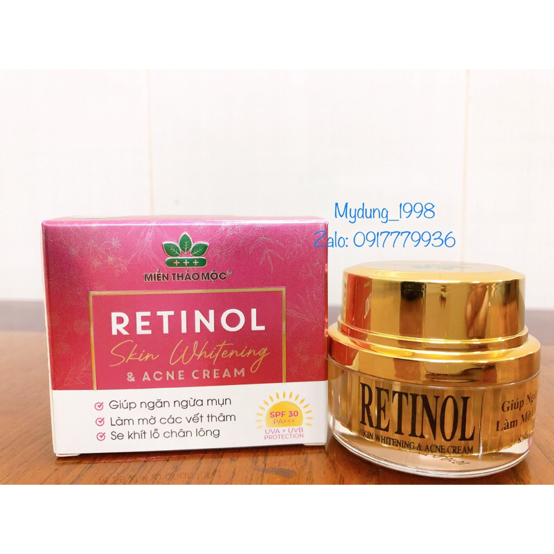 Kem dưỡng trắng da ngừa mụn, làm mờ vết thâm, se khít lỗ chân lông Retinol Miền Thảo Mộc