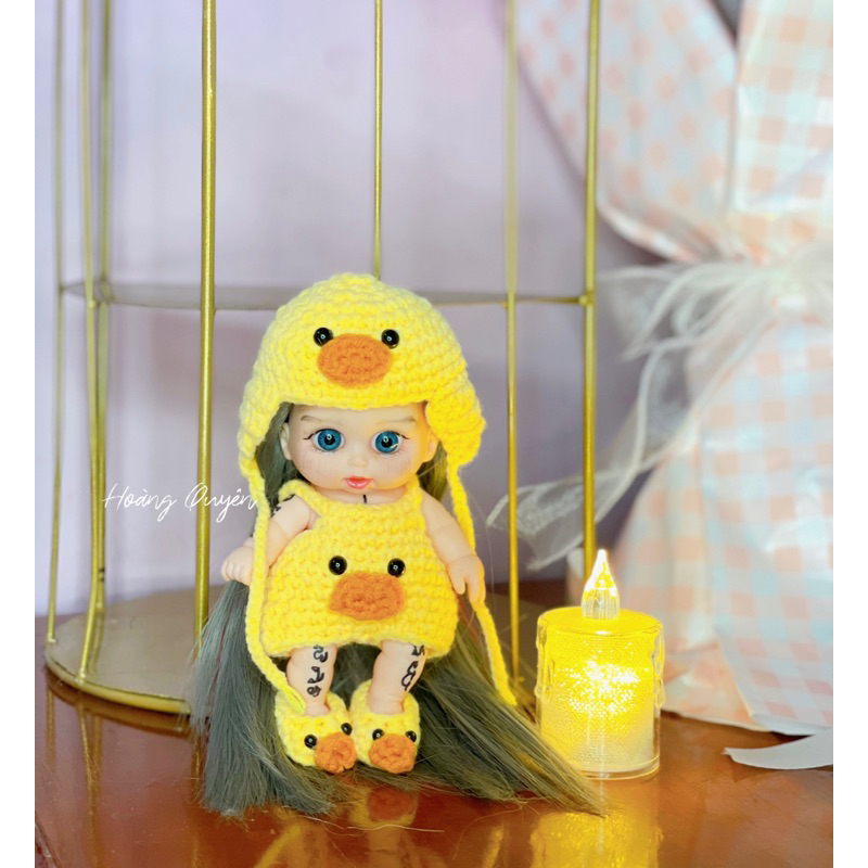 Set yếm quần vịt cho doll 5in handmade
