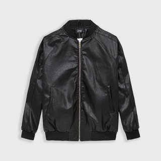 Áo khoác da bomber lốt lông TOPGU chất da PU nhập khẩu cao cấp