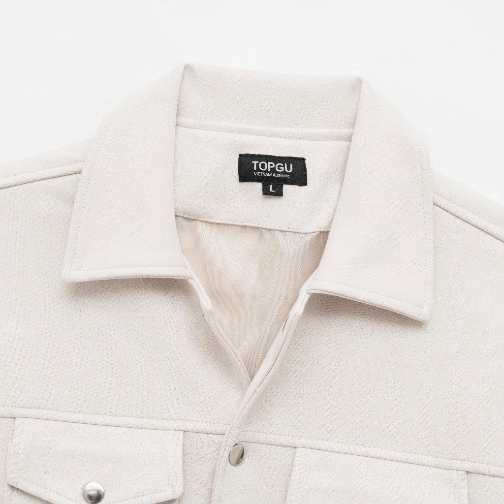 Áo khoác Da Lộn nam TOPGU cao cấp dày đẹp 3 lớp cúc bấm kim loại