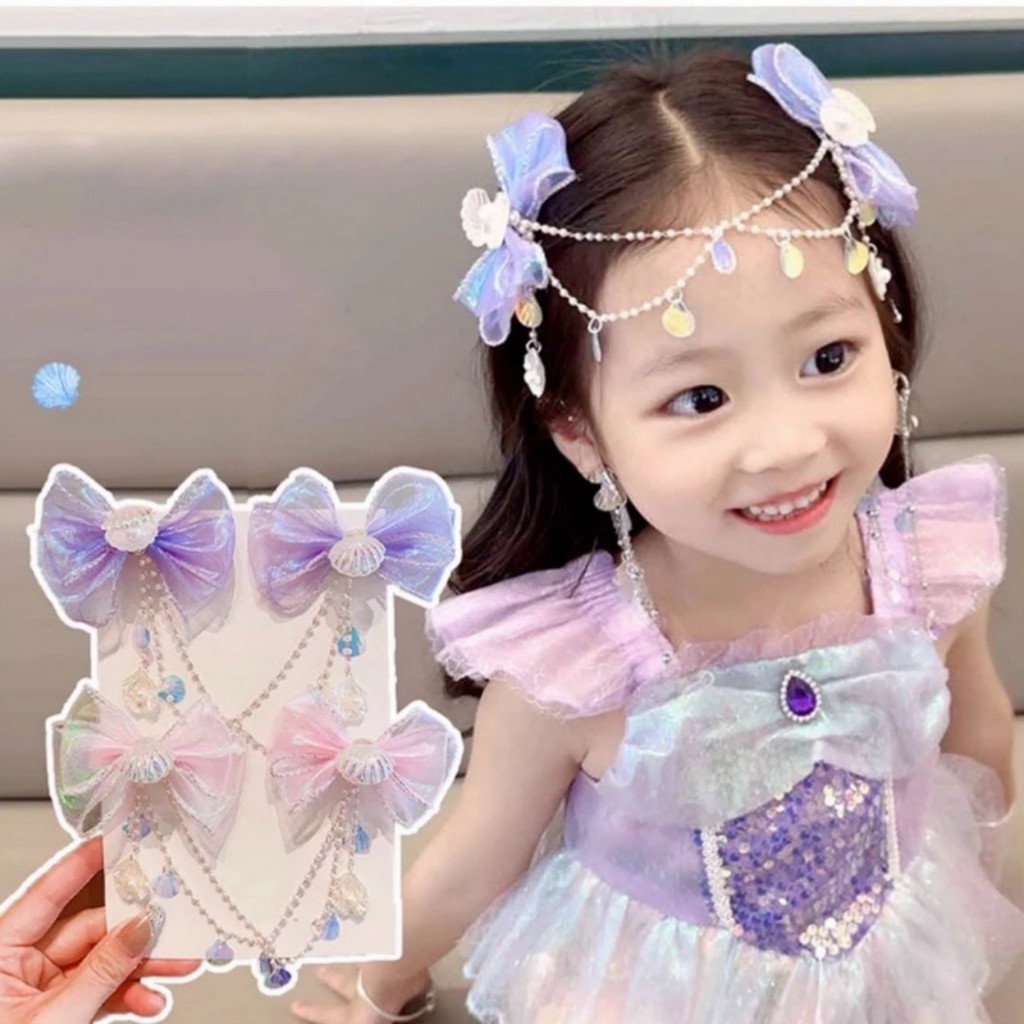 Sét kẹp tóc Nàng tiên cá cho bé yêu