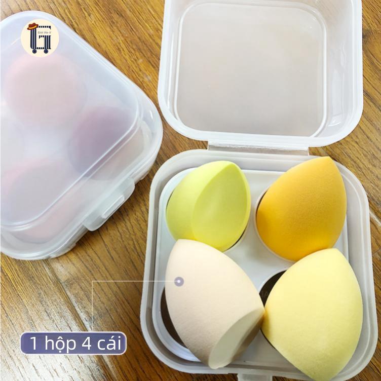 Mút trang điểm hình giọt nước,Mút tán kem nền dành cho mọi loại da - 1 hộp 4 Mút