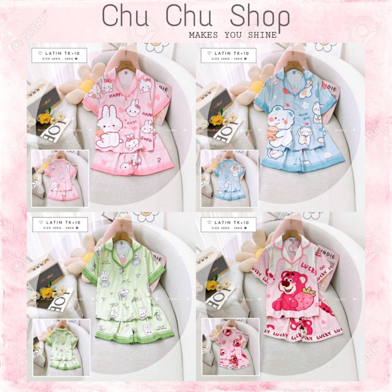 Đồ Bộ Mặc Nhà Pijama Boo Lụa Latin Mềm Mịn Mát Form Đùi Freesize (40-58kg)_Hoả Tốc Hcm