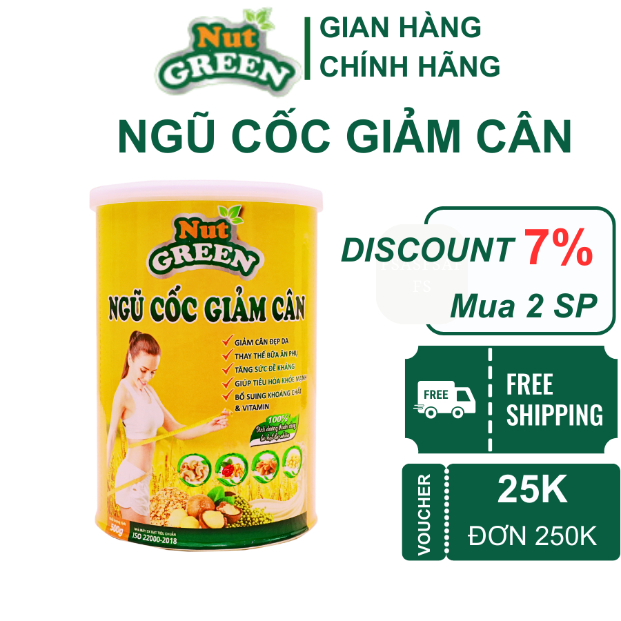 Ngũ Cốc Giảm Cân, Bột Ngũ Cốc Giảm Cân Ăn Kiêng Nutgreen Siêu Hạt Mix 30 Loại Ngũ Cốc Dinh Dưỡng Thuần Chạy 500G