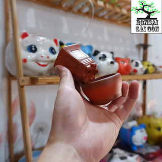 chậu đất nung đỏ bonsai mini 5x5