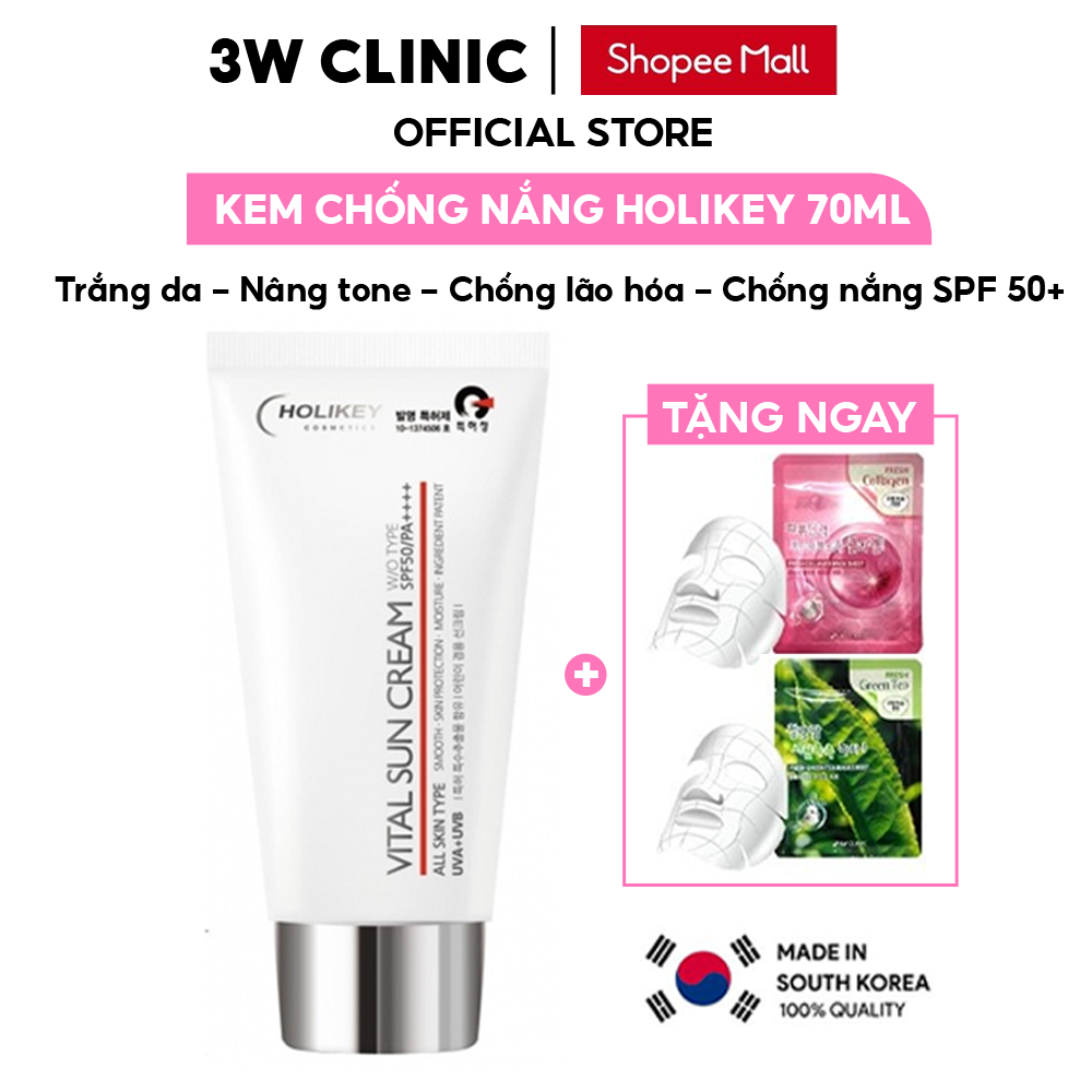 Kem Chống Nắng Nâng Tone HOLIKEY Hàn Quốc Vita Sun Cream W/OTYPE SPF50/PA++++ Giúp Bảo Vệ Da Và Ngăn Ngừa Lão Hóa 70ml