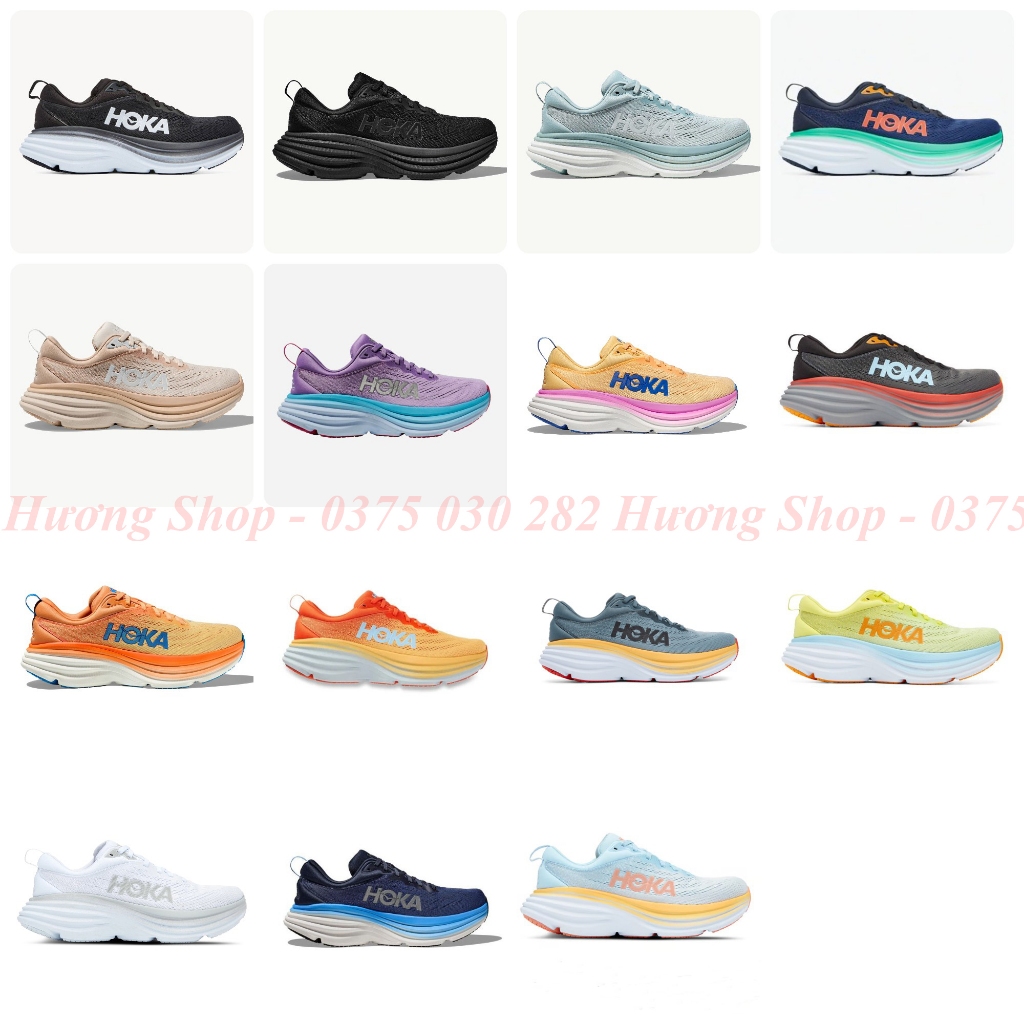 Giày thể thao chạy bộ Hoka siêu êm nhẹ, thoáng khí cho nam nữ