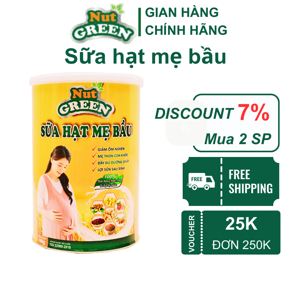 Ngũ cốc lợi sữa, Sữa hạt mẹ bầu Nutgreen mix 30 loại hạt cao cấp bổ sung dinh dưỡng Cao cấp