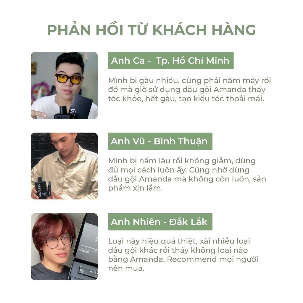 Dầu Gội Amanda Abera Xử Lý Nhanh Tình Trạng Gàu, Ngứa, Nấm Da Đầu Với Hương Thơm Nam Tính, Quyến Rũ - 200ml