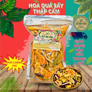 Trái Cây Thập Cẩm Sấy Nguyên Miếng Túi 500Gram, HÀNG XUẤT KHẨU[FREE SHIP] TỪ ĐƠN 50K, [Loại Đặc Biệt] Hàng ngon nhà làm