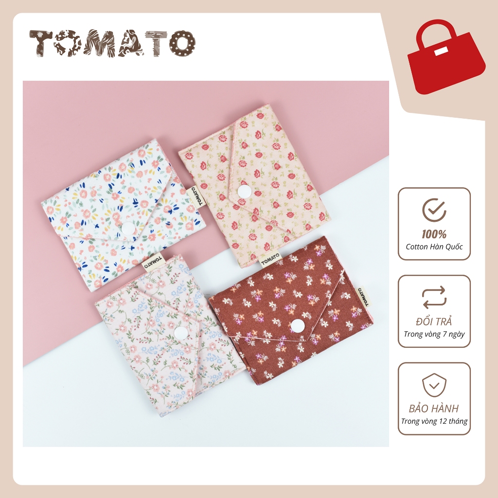 Ví vải nhỏ hoạ tiết xinh xắn đựng tiền, thẻ VÍ MINI LETTER - TOMATO HANDMADE