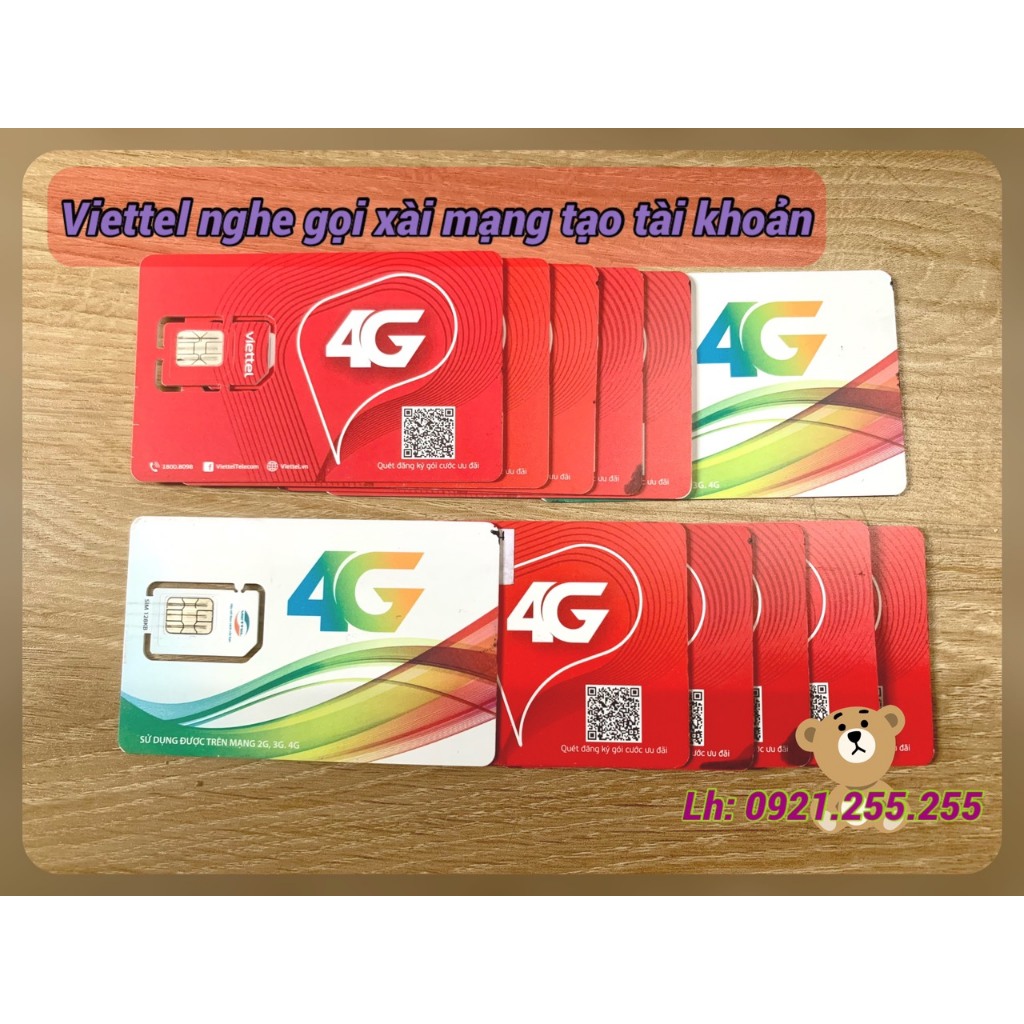 Sim VIETTEL giá rẻ nghe gọi xài mạng nhận OTP tạo tài khoản