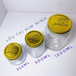 Hũ thủy tinh 1L in nổi dùng nuôi nấm