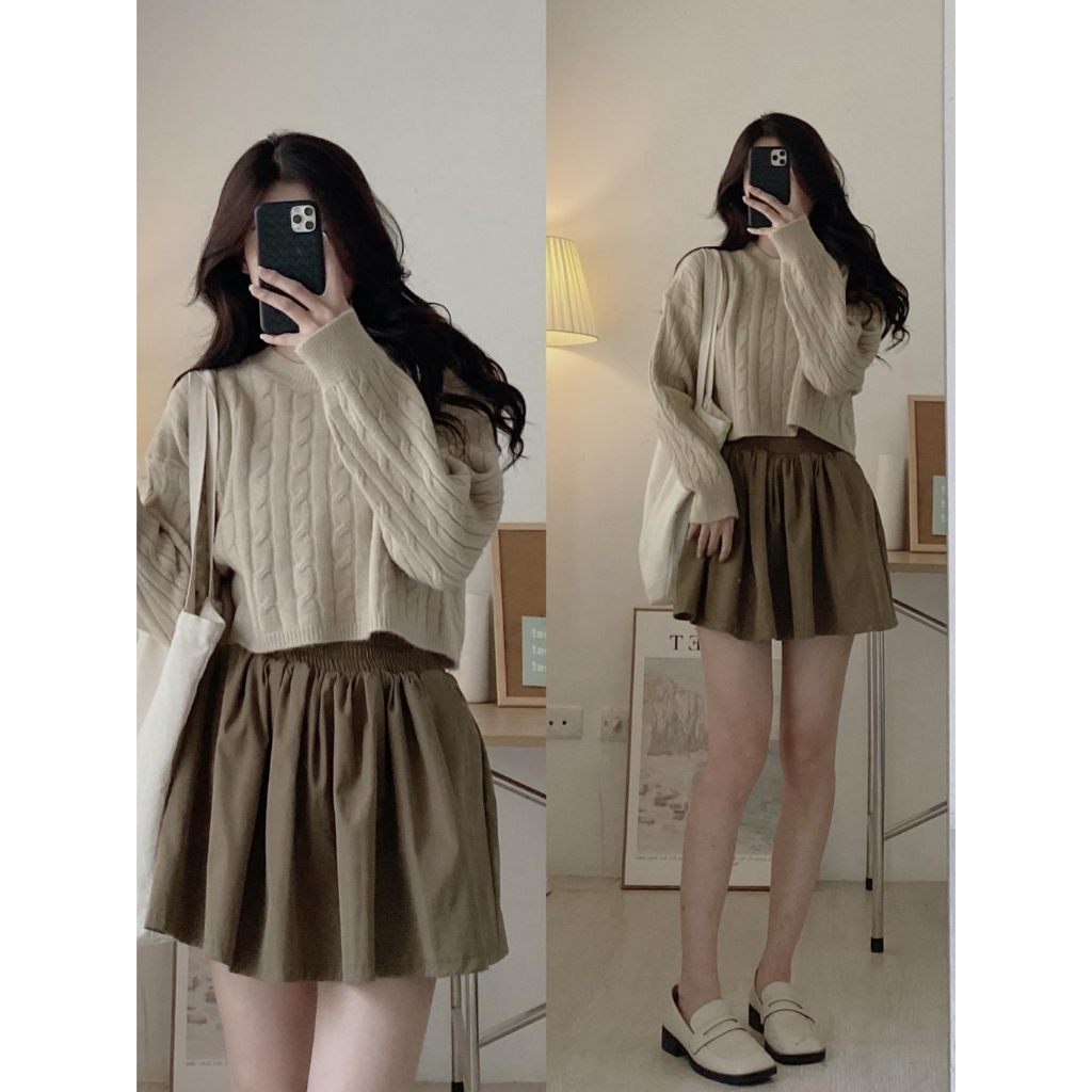 Áo len croptop xoắn thừng hàng quảng châu - Sammy House - AolenCRTxoanthung792_P11K16