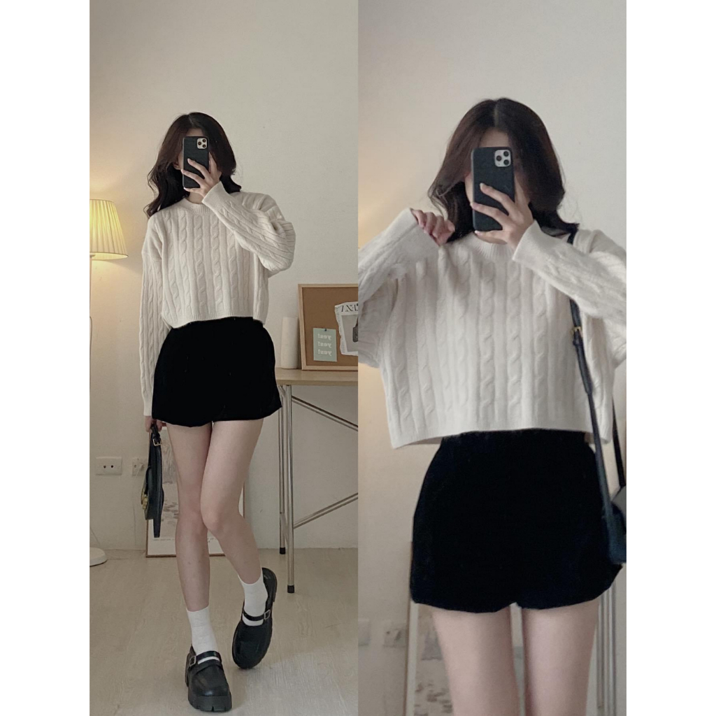 Áo len croptop xoắn thừng hàng quảng châu - Sammy House - AolenCRTxoanthung792_P11K16