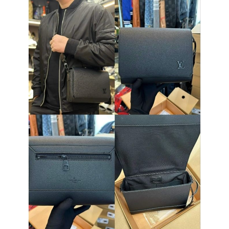 Túi nam đeo chéo #Lv #messenger màu đen da mới size 24 có hộp