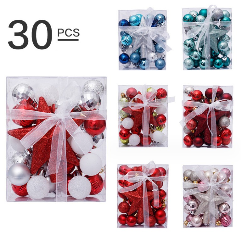 E71 Set Quả Châu Ngôi Sao 30 món nhí Trang Trí Cây Thông Giáng Sinh Treo Trang Trí Noel