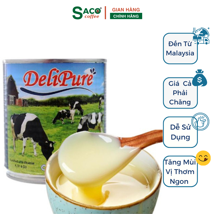 Sữa đặc DeliPure nhập khẩu từ Malaysia lon 380G