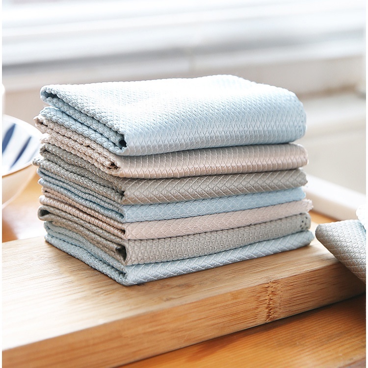 Khăn VẢY CÁ Thấm Hút Nước Không Xù Lông Lau Bếp/ Bàn Ghế/ Gương Kính