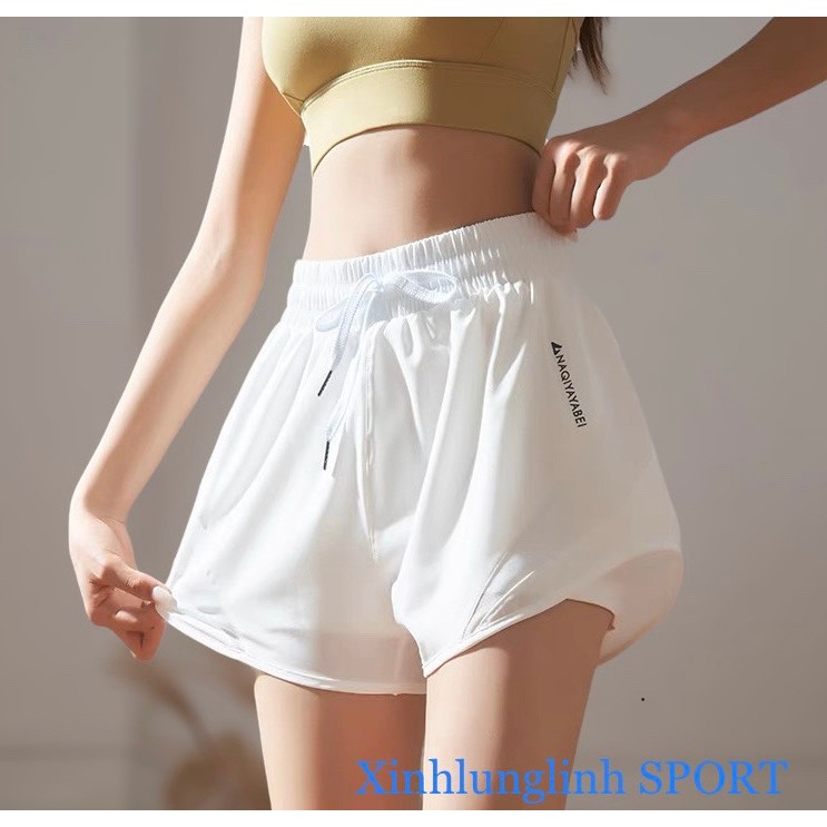 Quần thể thao nữ gym_yoga hai lớp chất thun lạnh mát, co dãn có 2 túi khóa