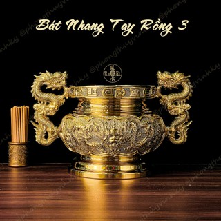 Lư Hương Tay Rồng 13,5cm - Vật Phẩm Thờ Cúng Vĩnh Tiến Chất Lượng Cao