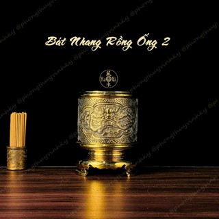  Lư Hương Ống Miệng 10cm - Vật Phẩm Đồng Thờ Cúng Vĩnh Tiến Chất Lượng Cao 