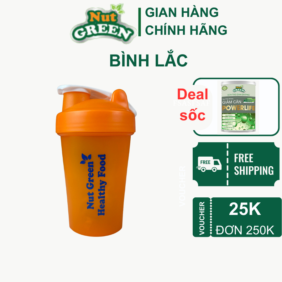 Bình lắc pha sữa cao cấp siêu tiện lợi cho người tập thể thao Nutgreen dung tích tốt đa 500ml