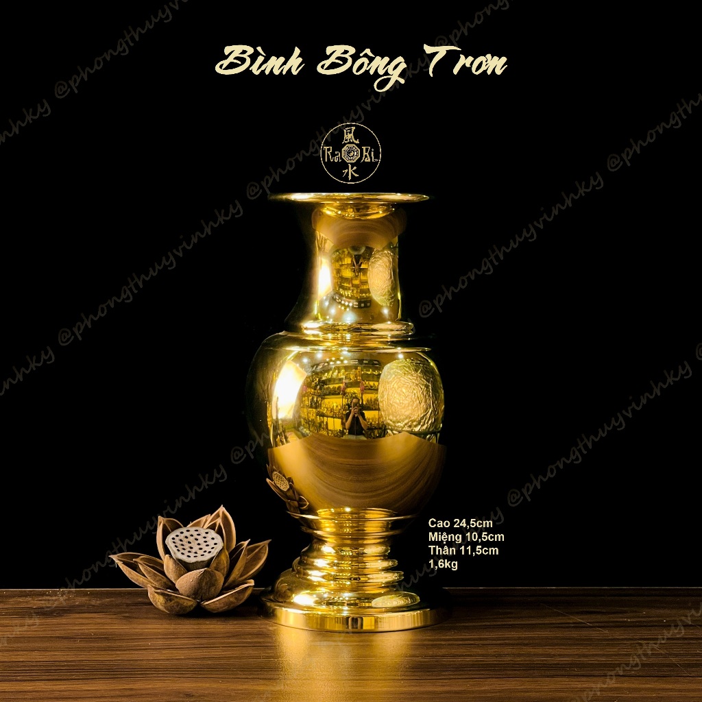 Bình Bông Trơn - Vật Phẩm Đồng Vĩnh Tiến Chất Lượng Cao