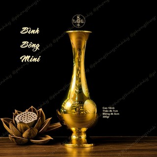 Bình Bông Mini 18cm - Vật Phẩm Đồng Thờ Cúng Vĩnh Tiến Chất Lượng Cao