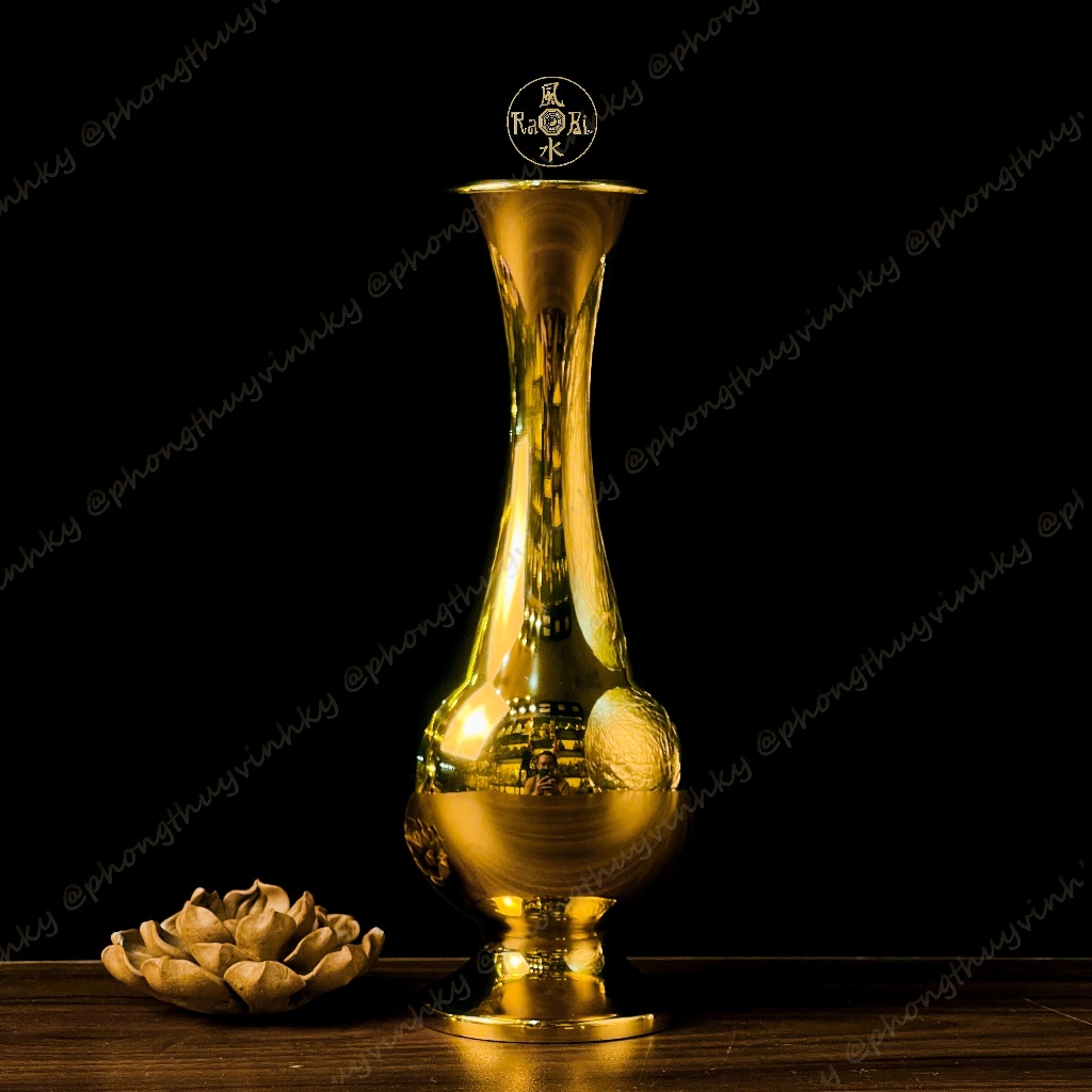 Bình Bông Mini 18cm - Vật Phẩm Đồng Thờ Cúng Vĩnh Tiến Chất Lượng Cao