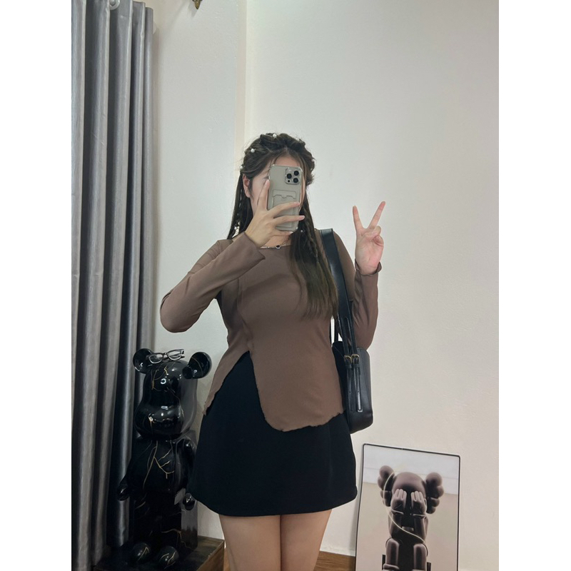 Áo Thun Tăm Viền Bèo Xẻ Tà Bigsize HOT HIT AT37