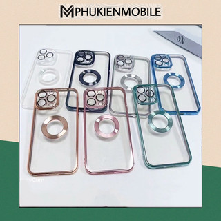 Ốp điện thoại iphone hở táo viền vuông mạ màu, kính bảo vệ camera cho ip 12 12Pro 12Promax 13 13Pro 13Promax