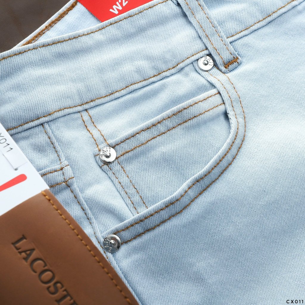 Quần jean dài nam Lcst xanh nhạt,Form Slimfit,chất vải co dãn,ống quần 15 - 18cm,hàng xuất dư-JLC 210416