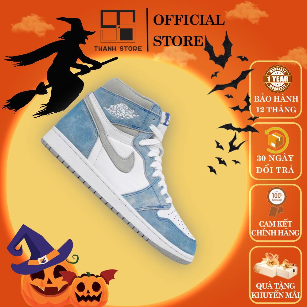 Giày thể thao nam nữ trắng xanh khói giày AIR JORDAN 1 RETRO HIGH ROYAL _ hàng xuất khẩu thời trang- NAJ1HR