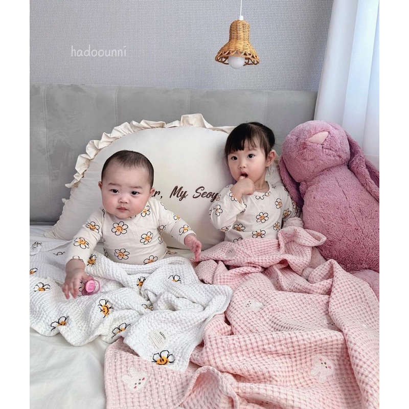 CHĂN MODAL WAFFLE CHÍNH HÃNG HADOOUNNI NỘI ĐỊA HÀN - Made In korea