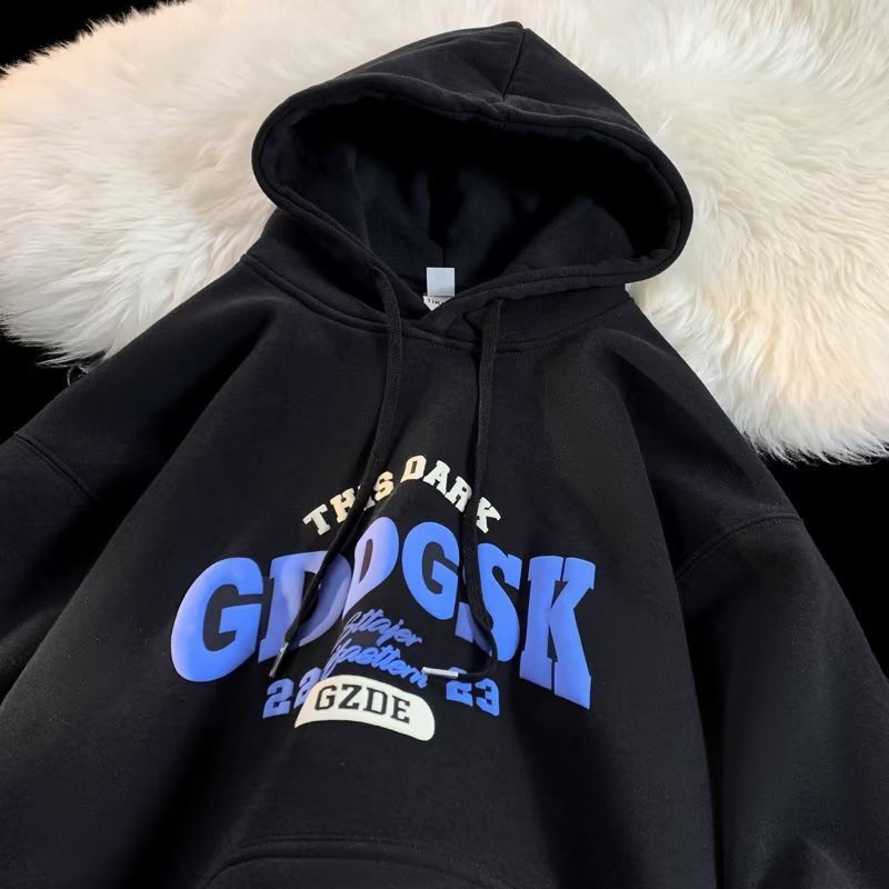 Áo nỉ hoodie GDDGSK mũ 2 lớp phom rộng tay bồng hình in nổi sắc nét