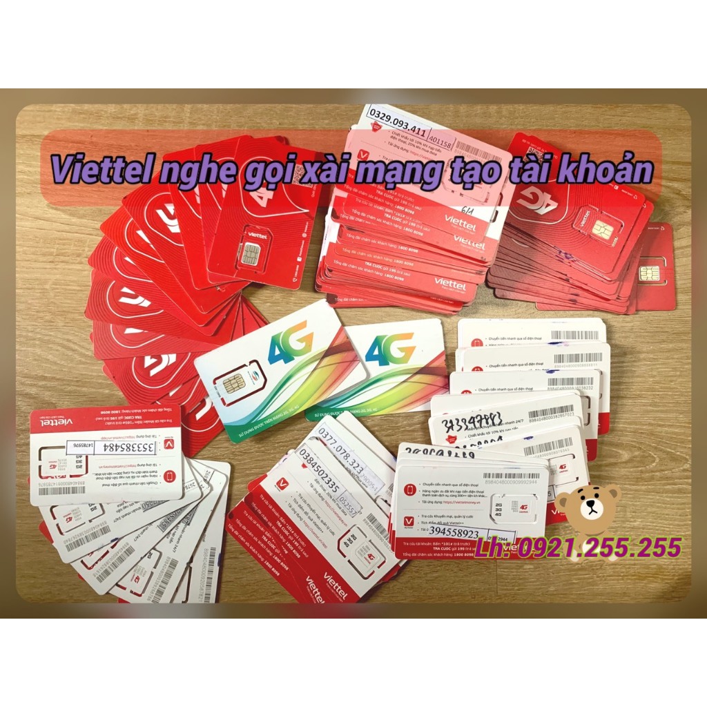 Sim VIETTEL giá rẻ nghe gọi xài mạng nhận OTP tạo tài khoản