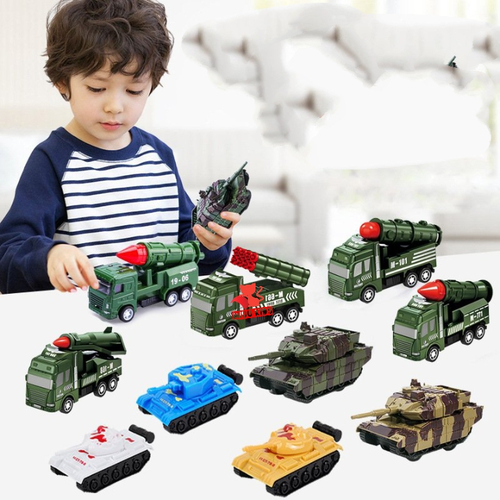 Xe  Ô Tô Đồ Chơi Mini Quân Đội Chạy Đà  Cho Bé