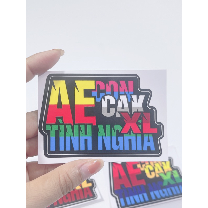 Tem dán chữ Éo cho mượn, AE tình nghĩa giao màu ngẫu nhiên, có sẵn keo dán phía sau