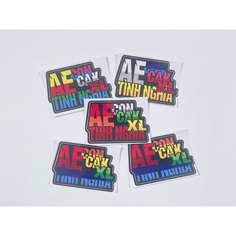 Tem dán chữ Éo cho mượn, AE tình nghĩa giao màu ngẫu nhiên, có sẵn keo dán phía sau