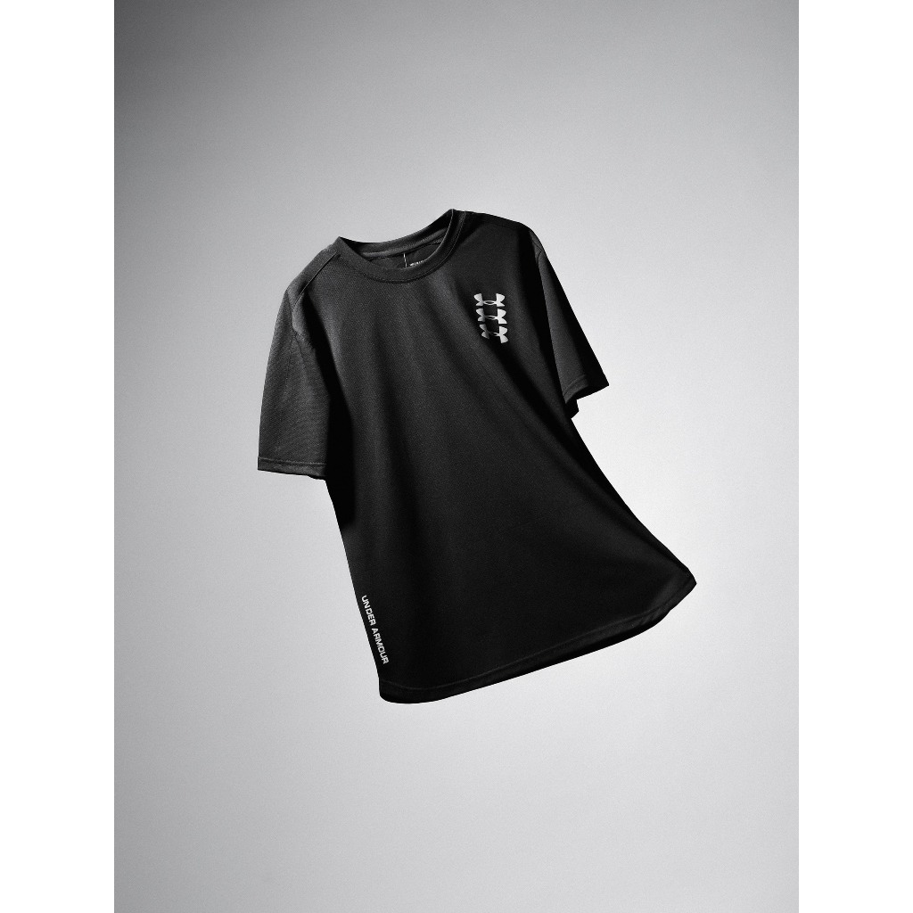 Áo thun nam tập thể thao UNDER MEN TRAINING FLEECE 3LOGO, sợi vải đan xen thông thoáng, siêu mát, đàn hồi tốt