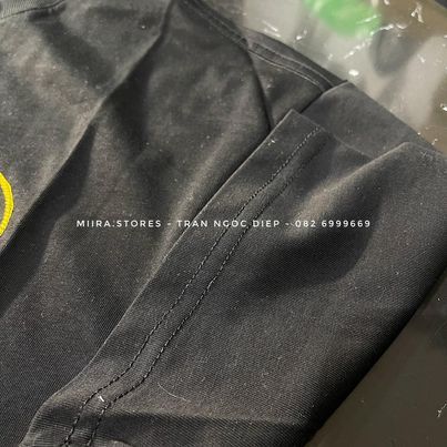 SKETCH MASCOT EMBROIDERY BLACK - Áo thun tee thêu hình mặt cười Mascot trước ngực