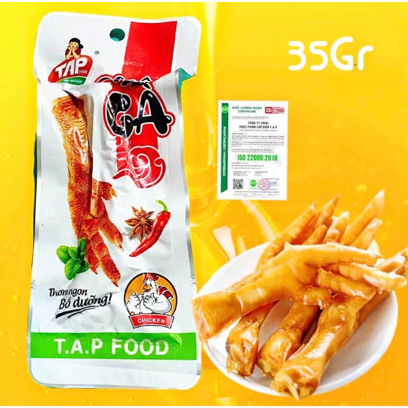 Combo 10 Chân Gà Cay Việt Nam- Chân Gà Đỏ Gói 35gr - VỊ TỨ XUYÊN- TAP Food - Giòn dai thơm ngon -