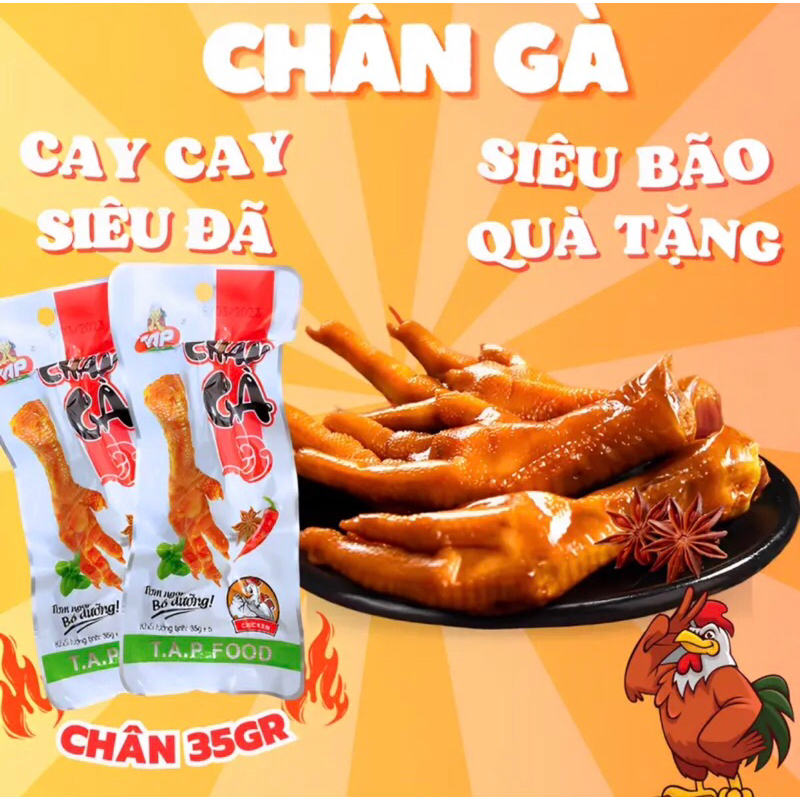 Combo 10 Chân Gà Cay Việt Nam- Chân Gà Đỏ Gói 35gr - VỊ TỨ XUYÊN- TAP Food - Giòn dai thơm ngon -