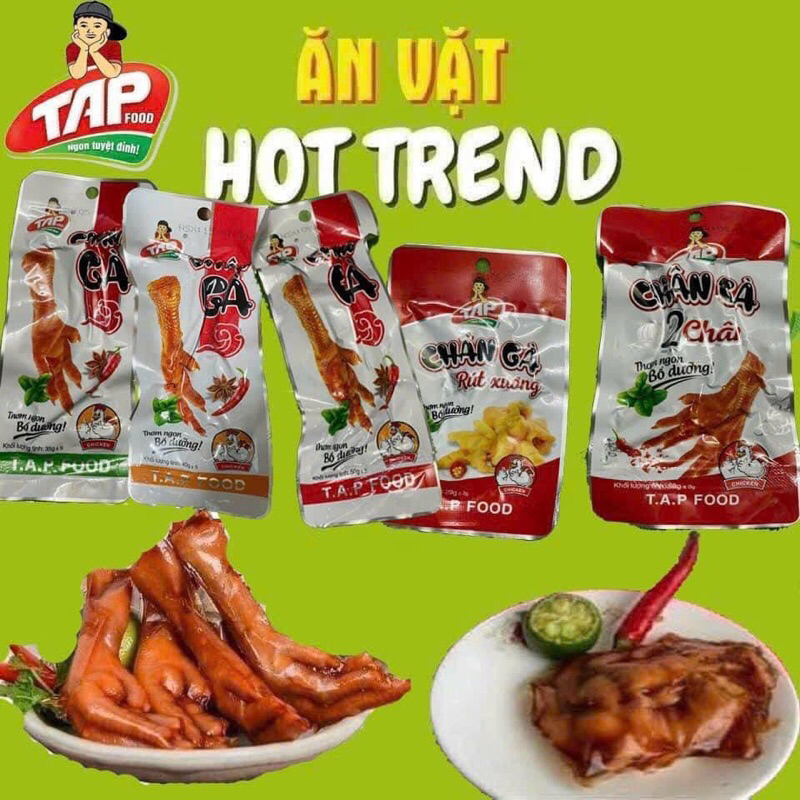 Combo 10 Chân Gà Cay Việt Nam- Chân Gà Đỏ Gói 35gr - VỊ TỨ XUYÊN- TAP Food - Giòn dai thơm ngon -