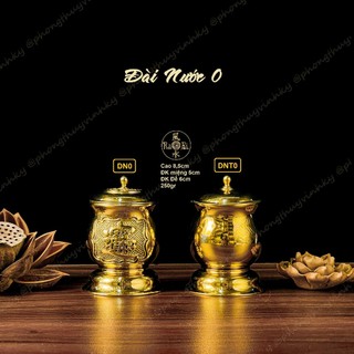 Đài nước trà - Ly có nắp 9cm - Vật Phẩm Đồng Thờ Cúng Vĩnh Tiến Chất Lượng Cao