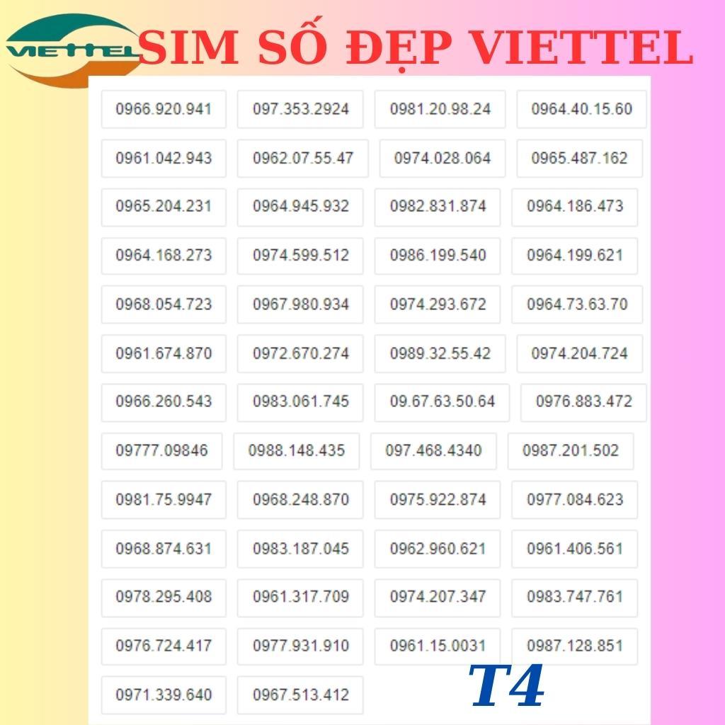 Sim Viettel Đầu Số 0966,0968,0969,0979,0989,0988,Chọn Số Đẹp,Sim Nguyên Kít,Đăng ký chính chủ.